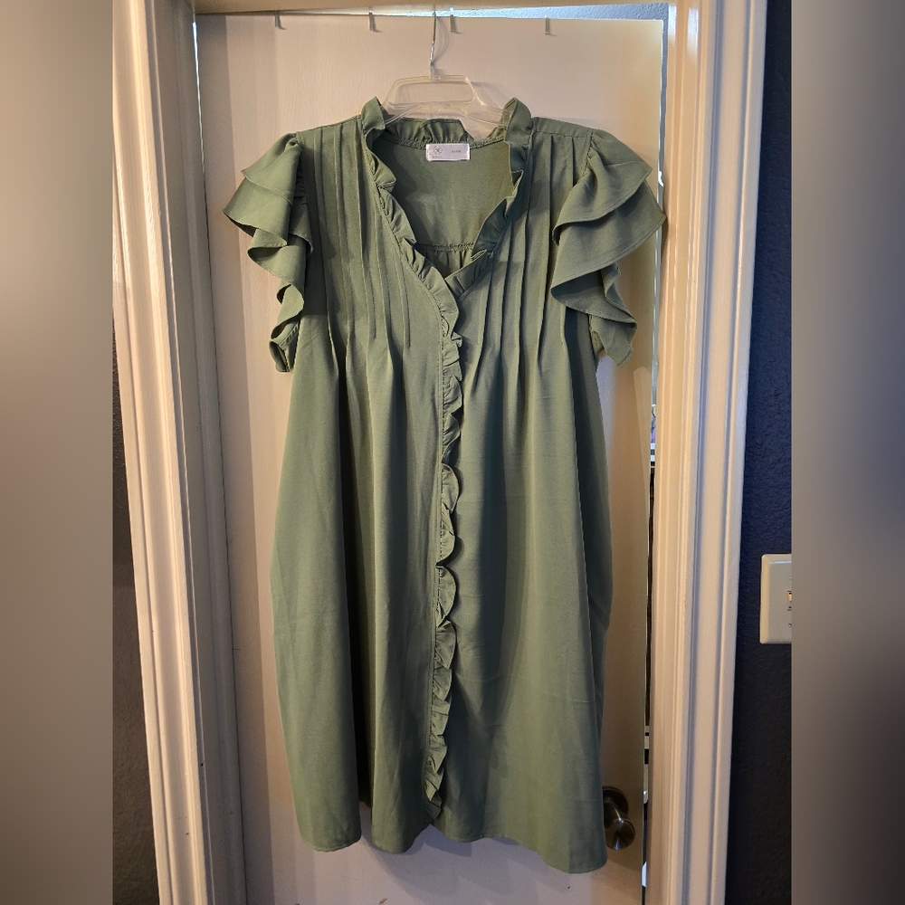 Liam & Co Hoover Ruffle Sleeve Mini Dress